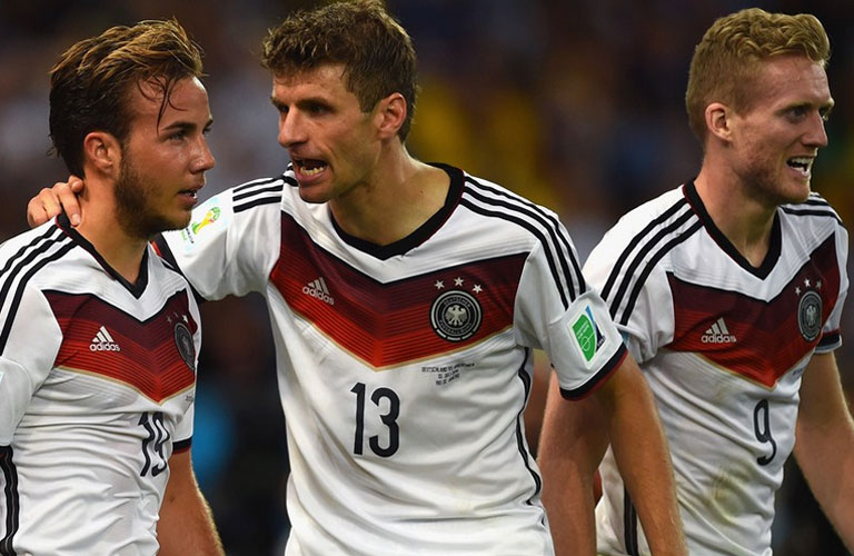 فرحة لاعبو المانيا بهدف كأس العالم
