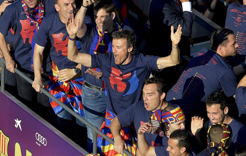 إحتفالية جماهير برشلونة بدوري الأبطال