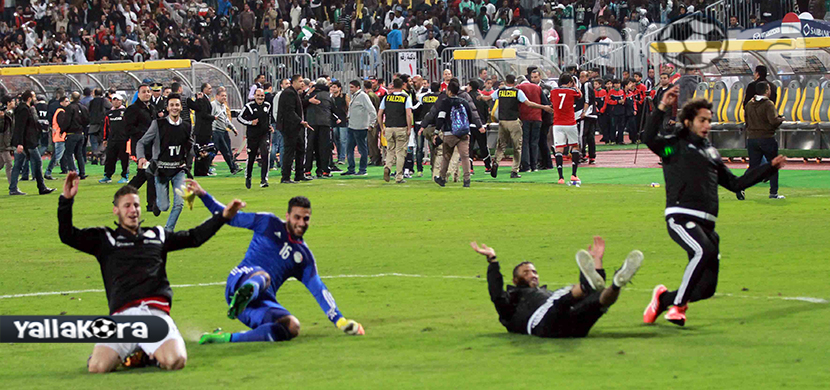 احتفالات لاعبو منتخب مصر بعد الفوز على نيجيريا