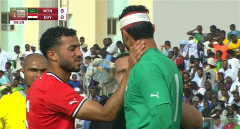 إصابة محمد الشناوي في مباراة منتخب مصر وموريتانيا