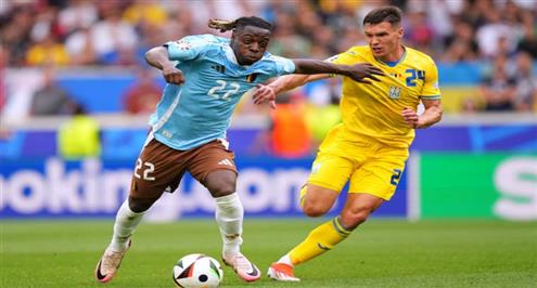 صور من مباراة أوكرانيا وبلجيكا