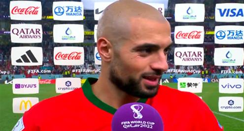 سفيان أمرابط لاعب المغرب: أنا أعيش حلما.. لقد لعبنا مباراة لا تنسي