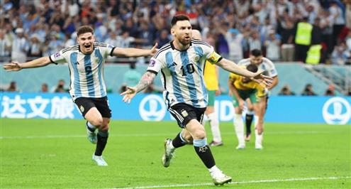 هدف الأرجنتين أمام أستراليا ( ليونيل ميسي )