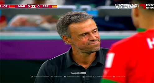 رد فعل غريب من انريكي مدرب إسبانيا أمام المغرب