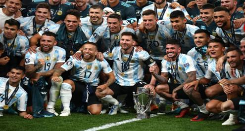 احتفال وتتويج منتخب الأرجنتين بطلا لكأس أوروبا أمريكا الجنوبية