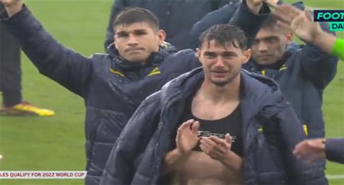بكاء وتحية لاعبي أوكرانيا بعد الخسارة أمام ويلز