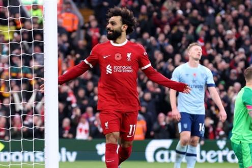 هدف ليفربول الأول أمام برينتفورد (محمد صلاح)