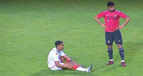 إصابة سيف الجزيري في مباراة تونس وليبيا