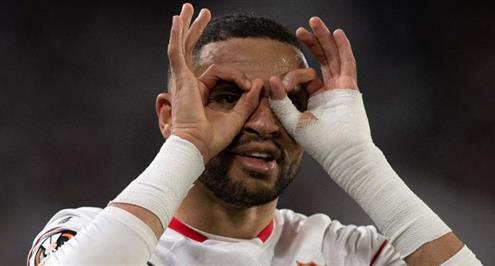 بعد خطأ فادح من دي خيا.. هدف أشبيلية الثالث أمام مانشستر يونايتد (يوسف النصيري)