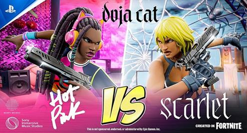 عرض شخصيات Doja Cat Hot Pink VS Scarlet للعبة فورتنايت