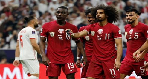 هدف قطر الأول أمام الأردن (أكرم عفيف)