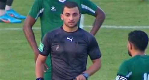 هدف ملغي وانذار لحمدي زكي لاعب طلائع الجيش أمام الاتحاد السكندري