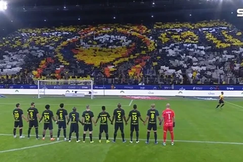 تيفو رائع من جماهير الاتحاد أمام الهلال