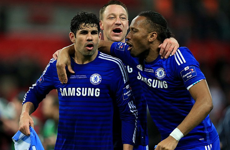 فرحة تشيلسي بالتتويج بكأس الرابطة