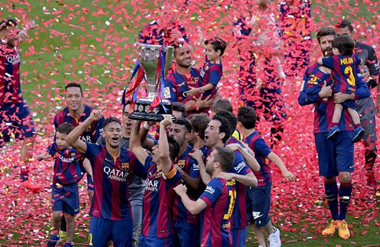 تتويج برشلونة بالدوري الأسباني