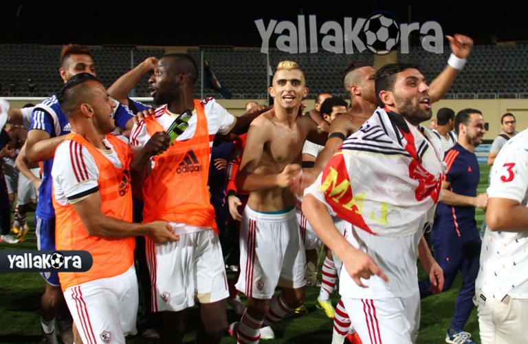 احتفالات لاعبو الزمالك بلقب الدوري