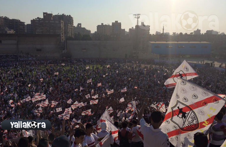 جماهيرالزمالك تحتشد داخل ملعب عبد اللطيف أبو رجيله
