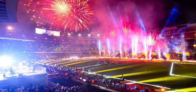 احتفال برشلونة بالثنائية فى الكامب نو