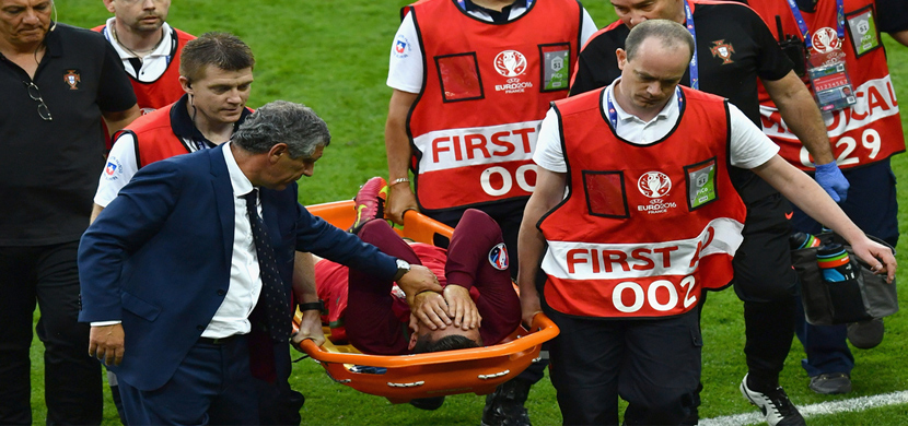 اصابة رونالدو فى مباراة نهائي اليورو