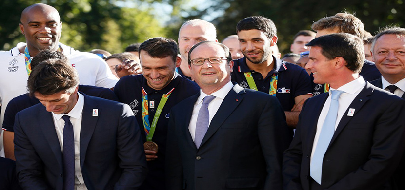 استقبال رئيس فرنسا لبعثة بلاده الاولمبية