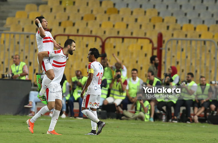 احتفال لاعبي الزمالك أمام بيراميدز