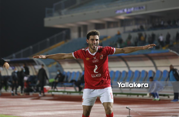 احتفال حمدي فتحي أمام الاتحاد السكندري