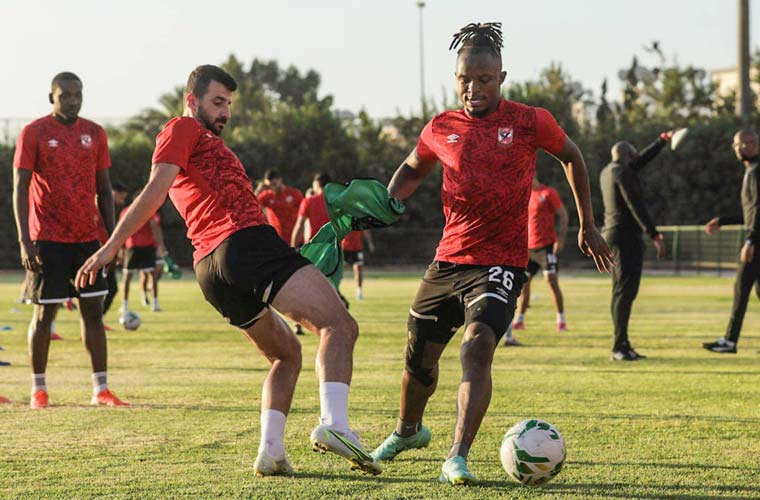 لقطات من مران الأهلي في المغرب 