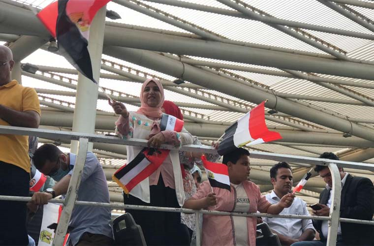 استقبال فريال أشرف وأحمد الجندي