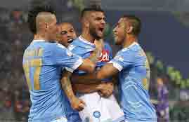 احتفال نابولي بالفوز بكأس ايطاليا