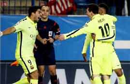 هدف التعادل لبرشلونة فى اتلتيكو مدريد