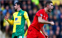 اهداف مباراة نورويتش سيتي وليفربول