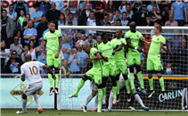 هدفا مباراة سوانزي سيتي ومانشستر سيتي