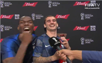 لقطة طريفة من بوجبا مع جريزمان