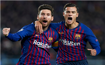 ثلاثية برشلونة في مانشستر يونايتد