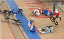 حادث سقوط ابتسام زايد في سباق الدراجات بالأولمبياد