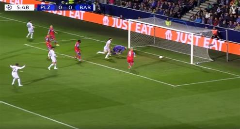 ماركوس ألونسو يسجل هدفا لبرشلونة أمام فيكتوريا بلزن