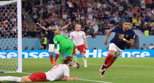 هدف فرنسا الأول أمام الدنمارك (مبابي)