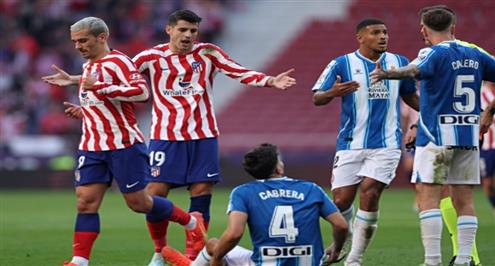 ملخص مباراة أتلتيكو مدريد وإسبانيول