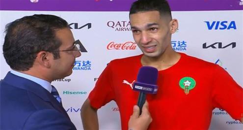 بكاء بدر بانون على الهواء بعد مباراة المغرب وكرواتيا