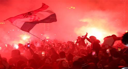 احتفال جماهير كرواتيا في العاصمة زغرب