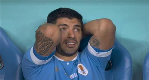 رد فعل سواريز بعد هدف كوريا الجنوبية الثاني أمام البرتغال