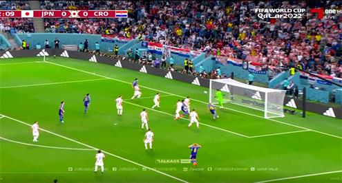 فرصة هدف من اليابان أمام كرواتيا