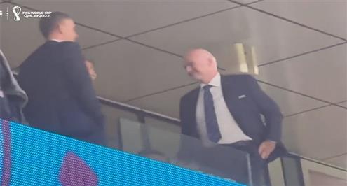 انفانتينو يتابع مباراة اليابان وكرواتيا