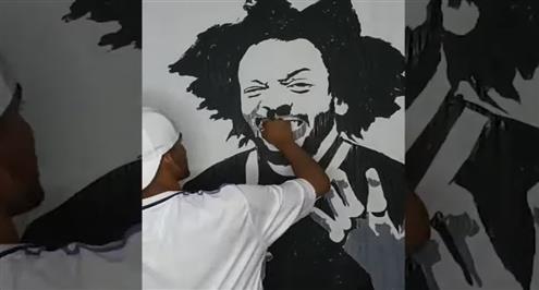 لوحة لا تصدق من مشجع ريال مدريد لمارسيلو