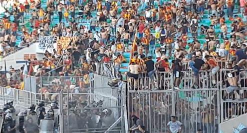 شغب جماهير الترجي أمام الافريقي التونسي