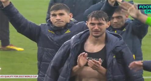 بكاء وتحية لاعبي أوكرانيا بعد الخسارة أمام ويلز