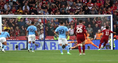 محمد صلاح يسجل أمام مانشستر سيتي من ركلة جزاء