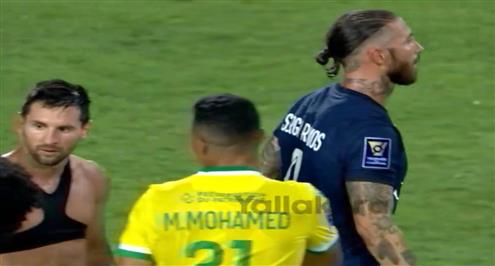 مصطفى محمد يصافح راموس وميسي