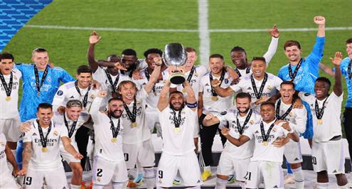 تتويج ريال مدريد بطلا لكأس السوبر الأوروبي 2022