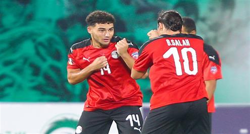 احتفال خاص من صلاح باشا بعد تسجيل هدفا عالميا أمام السعودية بكأس العرب للشباب
